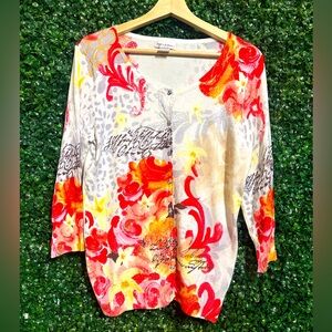 Monroe & Main Women’s Size Medium Cardigan - Summer & Spring! Bling buttons!